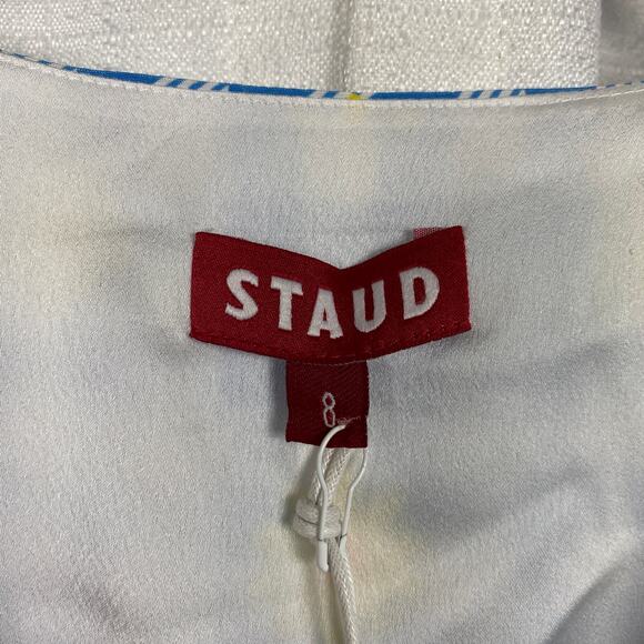 Staud Blue Gingham Daisy Milla Mini Dress Sz.8 NWT - Picture 7 of 14